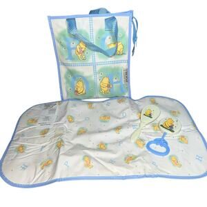Disney's Classic Winnie the Pooh Mini Diaper Bag rattle, brush Accessories blue